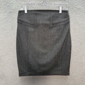 Express Skirt Womens 4 Gray Black Straight Knee Length Lined Classic Careerwear